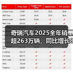 奇瑞汽车2025全年销量超263万辆,同比增长8%(图2) 奇瑞汽车2025全年销量超263万辆,同比增长8%(图2)
