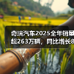 奇瑞汽车2025全年销量超263万辆,同比增长8%(图1) 奇瑞汽车2025全年销量超263万辆,同比增长8%(图1)