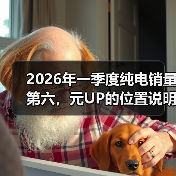 2026年一季度纯电销量第六,元UP的位置说明了什么(图2) 2026年一季度纯电销量第六,元UP的位置说明了什么(图2)