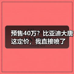 预售40万？比亚迪大唐这定价，我直接喷了（图4）