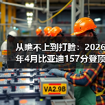 从瞧不上到打脸：2026年4月比亚迪157分登顶全球创新榜首